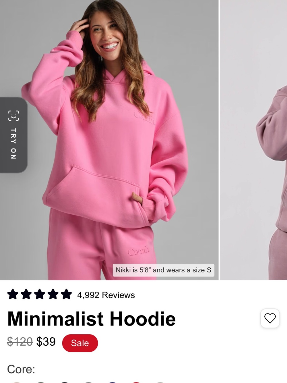 Minimalist Pink Hoodie